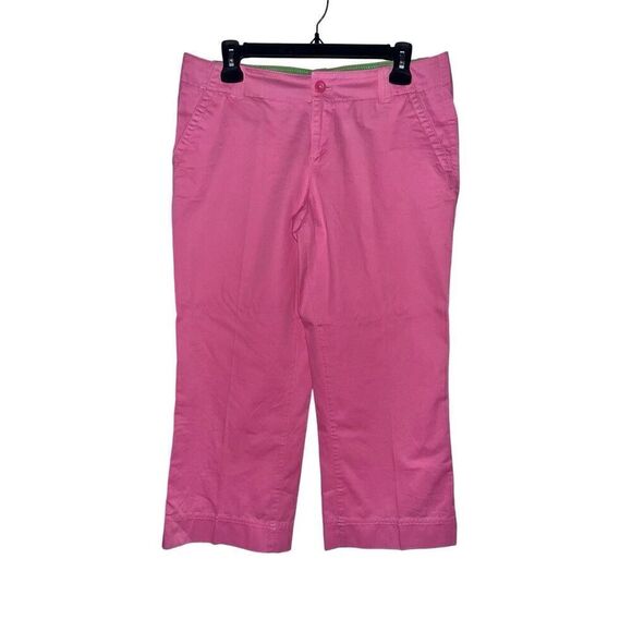 Lilly Pulitzer pink palm beach fit capri pants 8 - Picture 1 of 4